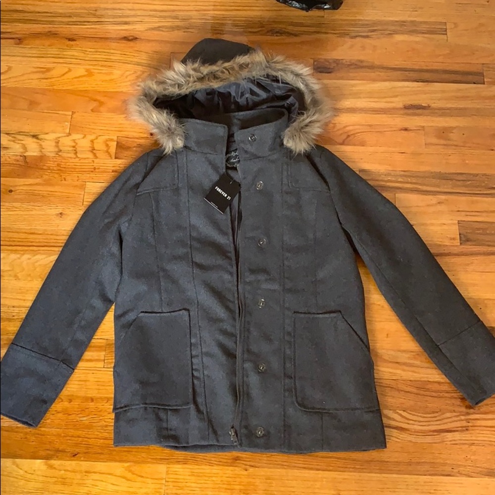 Dark gray Outerwear/Bomber from Forever 21.